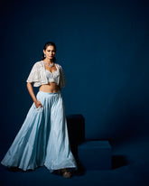 Arella Palazzo Set with Cape - Ice Blue